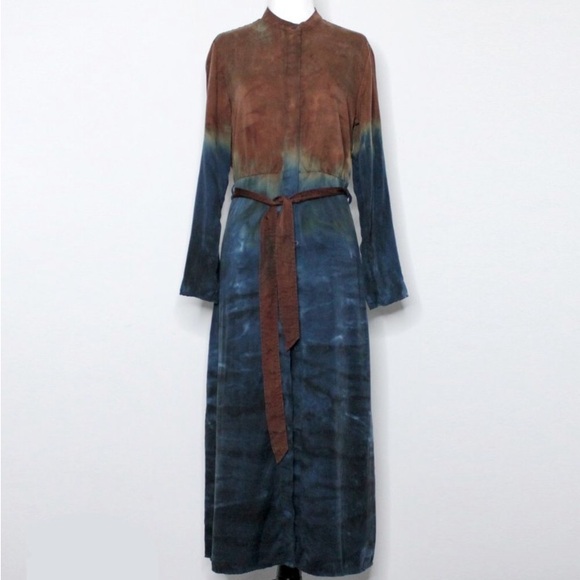 Anthropologie Cloth & Stone Perla Tie-Dye Maxi Shirtdress Size S - Picture 3 of 9